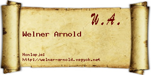 Welner Arnold névjegykártya